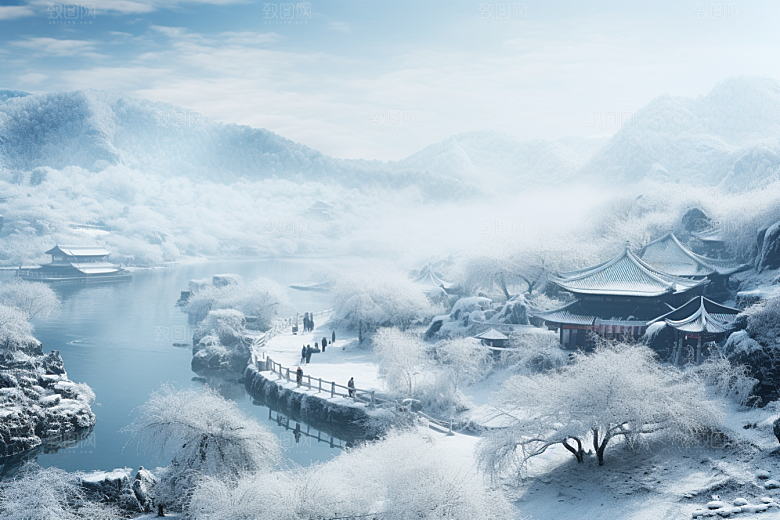 东北雪乡雪景哈尔滨素材