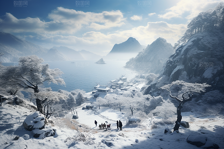 东北雪乡景区哈尔滨素材
