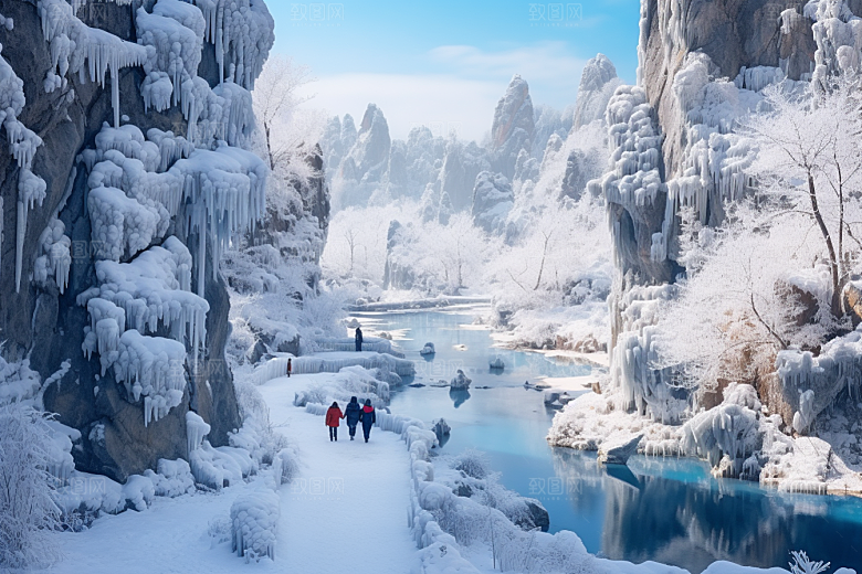 东北雪乡哈尔滨雪景素材