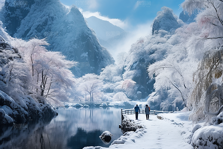 东北雪乡雪景旅游素材