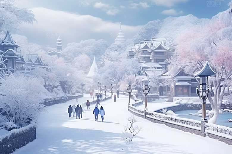 东北雪乡哈尔滨大雪素材