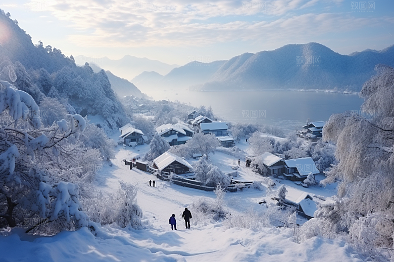 东北雪乡高清景区素材
