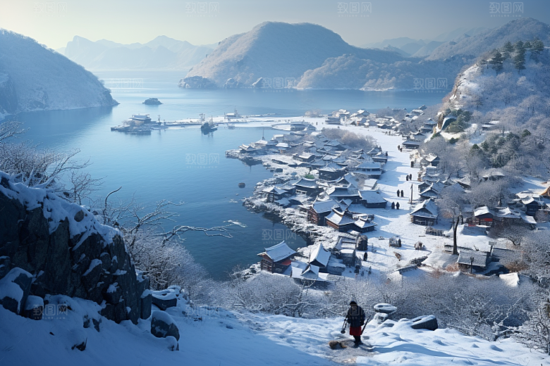 东北雪乡雪景风光素材