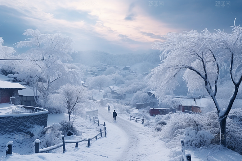 东北雪乡旅游大雪素材