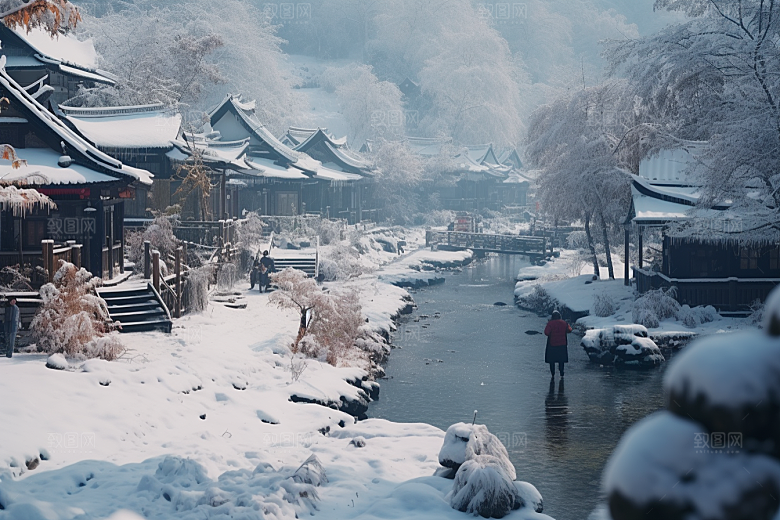 东北雪乡旅游雪景素材