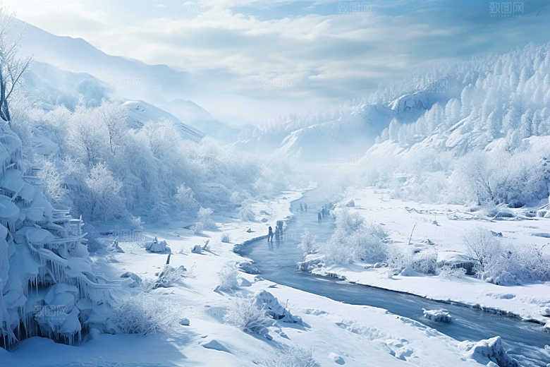东北雪乡北方风光素材