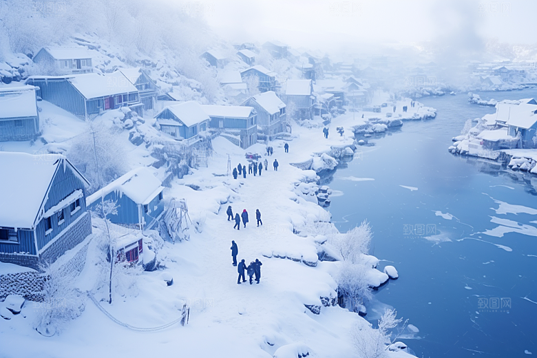 东北雪乡风光景区素材