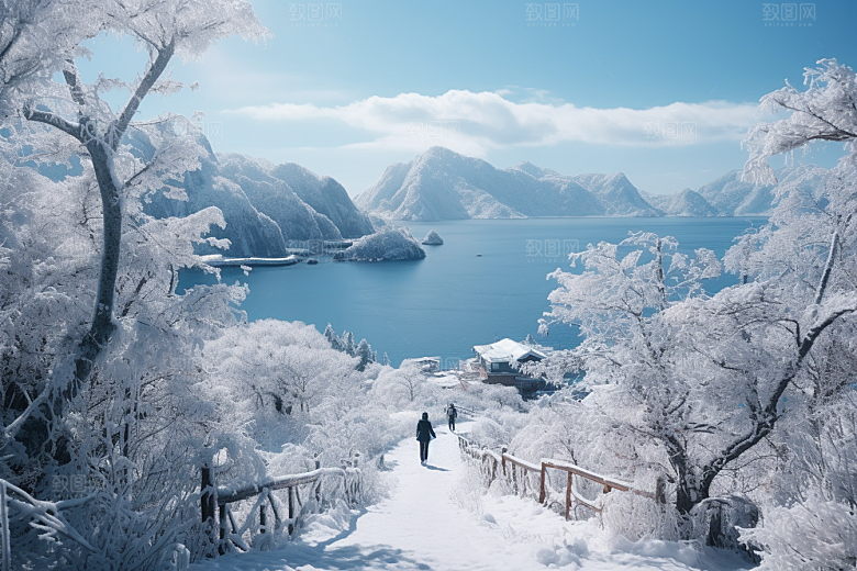 东北雪乡大雪风光素材