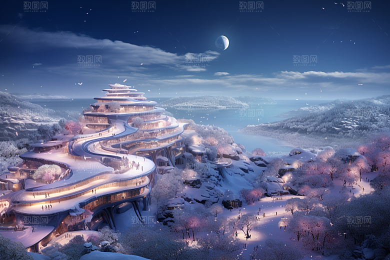 东北雪乡北方大雪素材