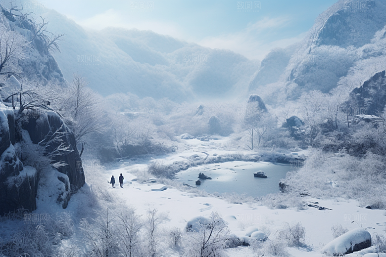 东北雪乡雪景旅游素材