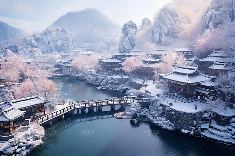 东北雪乡雪景高清素材