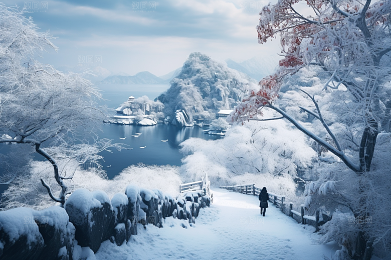 东北雪乡风光雪景素材