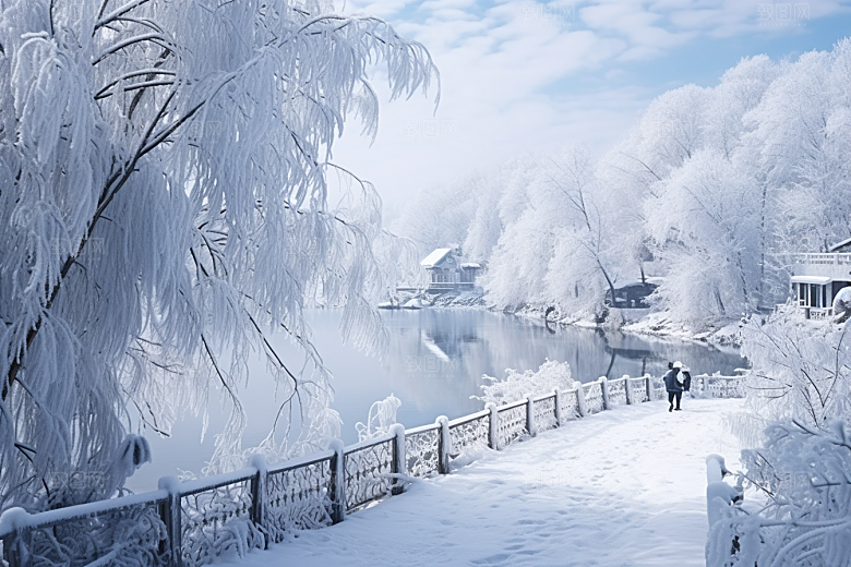 东北雪乡风光雪景素材