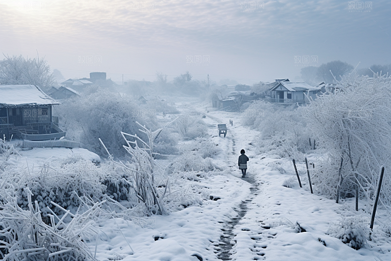 东北雪乡景区风光素材