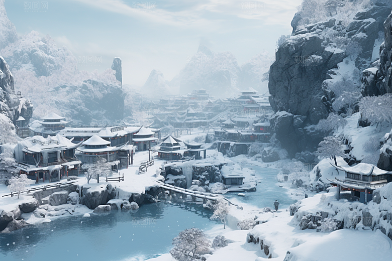 东北雪乡风光高清素材