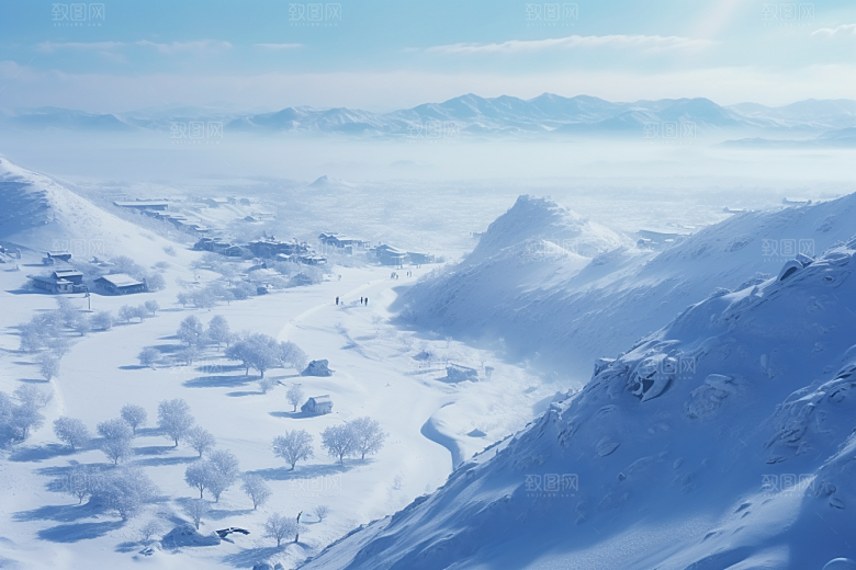 东北雪乡北方景区素材