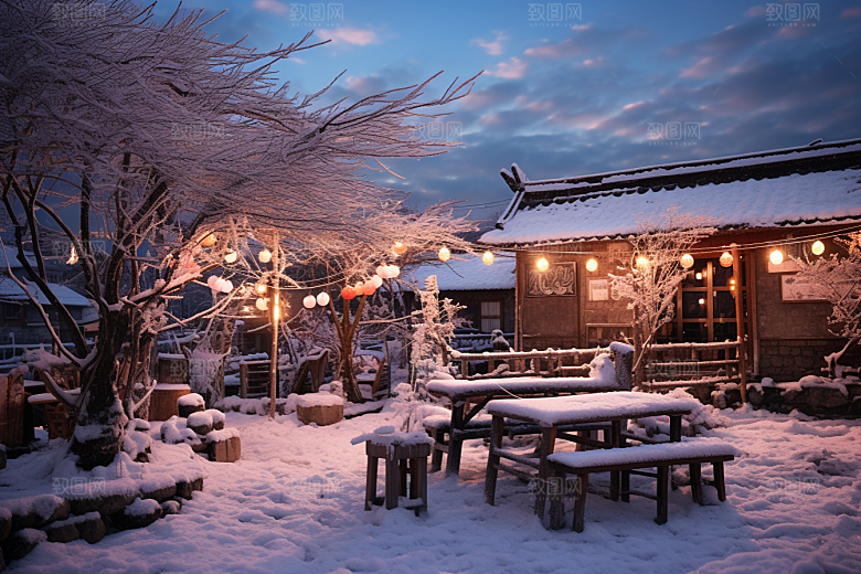 东北雪乡景区哈尔滨素材