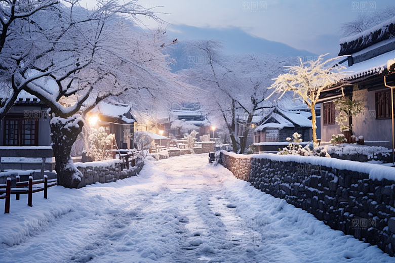 东北雪乡雪景旅游素材