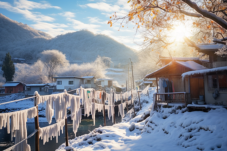 东北雪乡北方风光素材