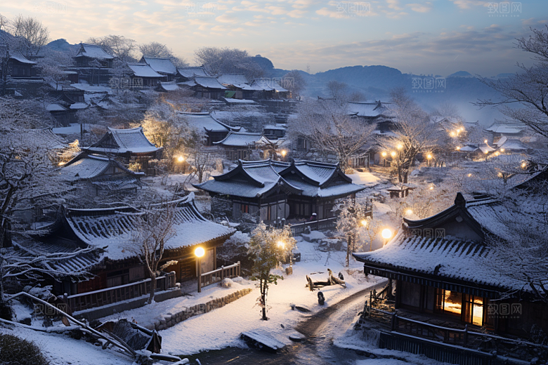 东北雪乡哈尔滨大雪素材