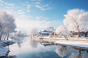 东北雪乡景区风光素材