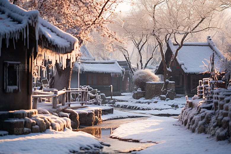 东北雪乡高清雪景素材