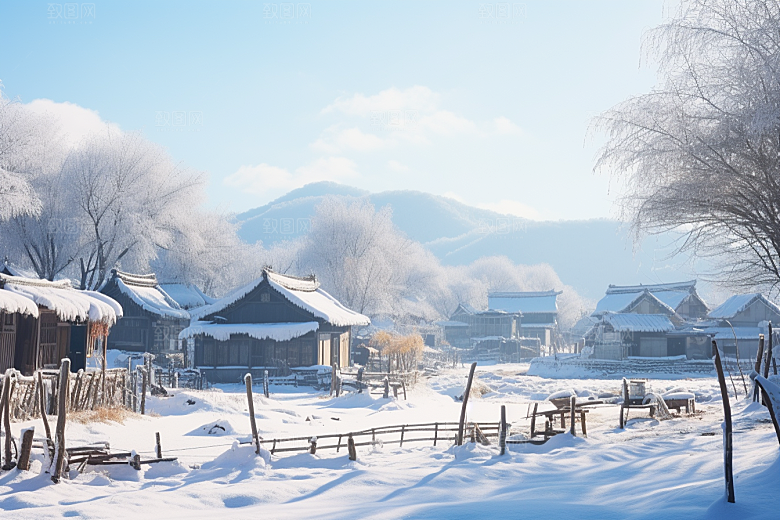 东北雪乡哈尔滨大雪素材
