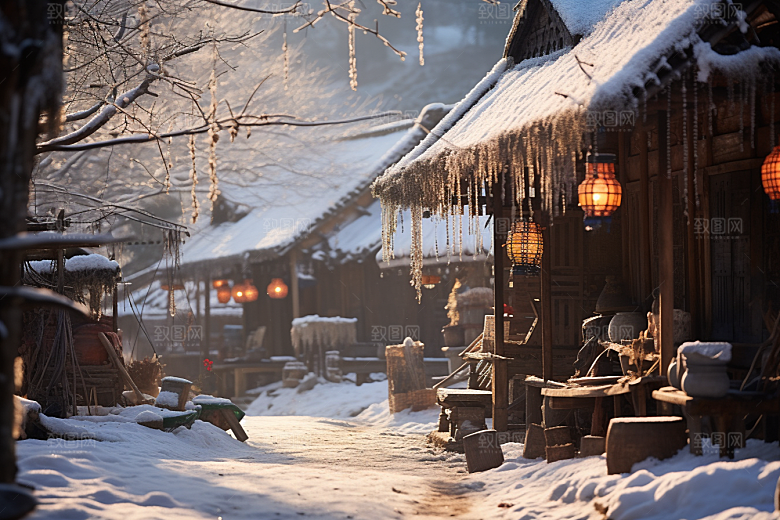 东北雪乡北方大雪素材