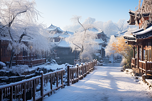 东北雪乡景区高清素材