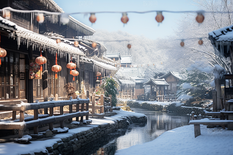 东北雪乡旅游景区素材