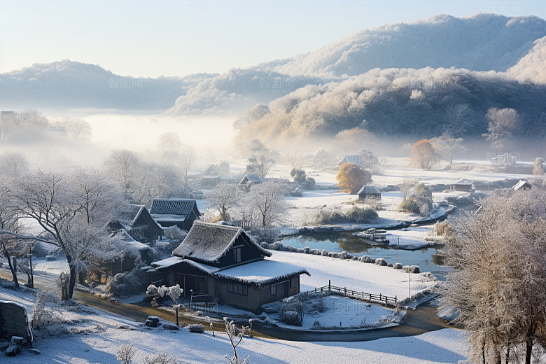 东北雪乡雪景哈尔滨素材