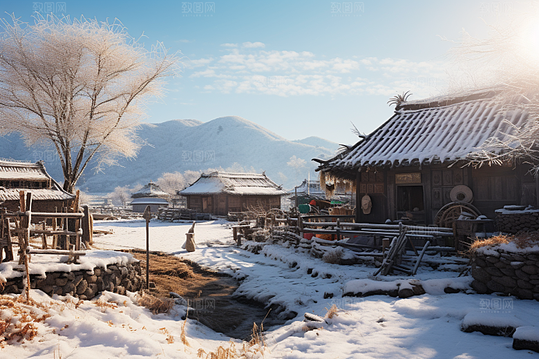 东北雪乡旅游景区素材