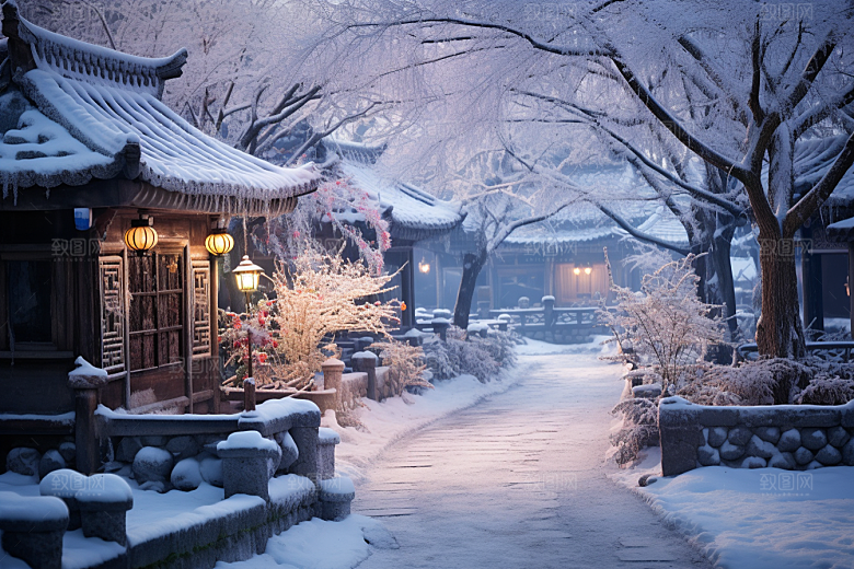 东北雪乡高清哈尔滨素材