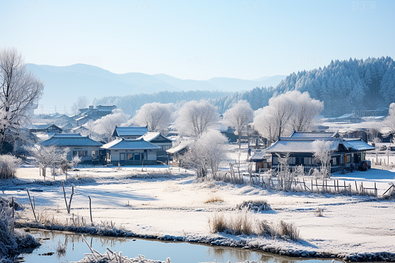 东北雪乡景区北方素材