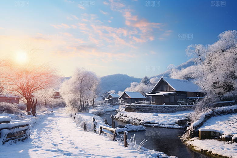 东北雪乡北方风光素材