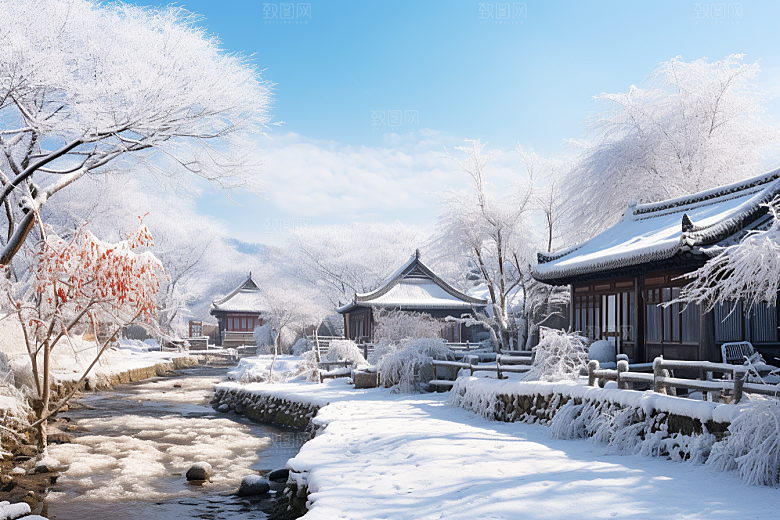 东北雪乡大雪哈尔滨素材