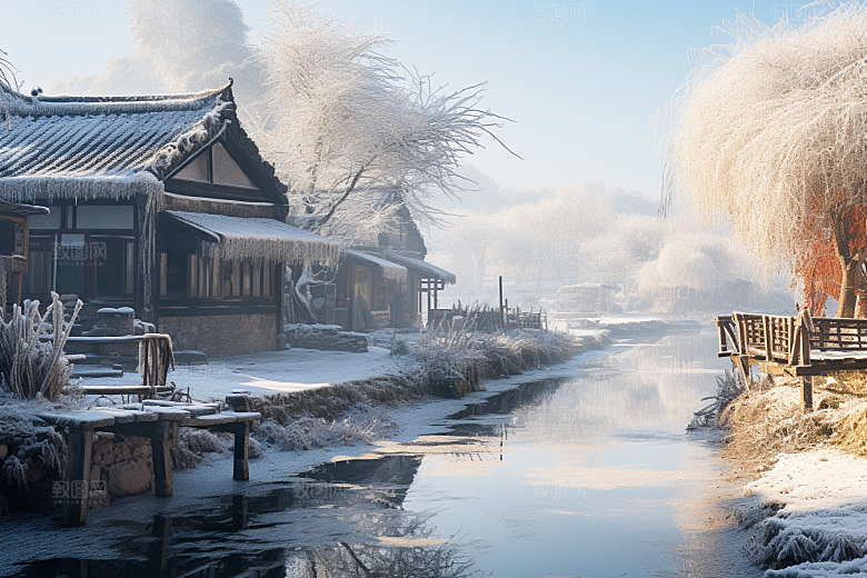东北雪乡雪景高清素材