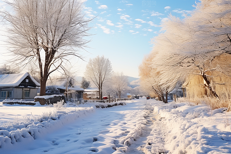 东北雪乡景区北方素材
