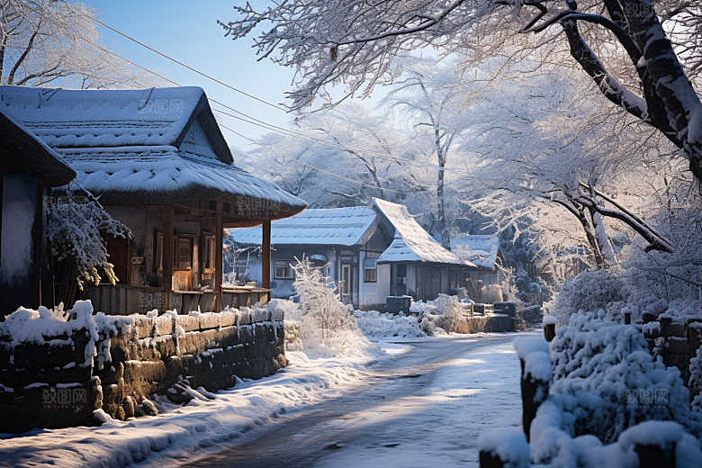 东北雪乡风光旅游素材