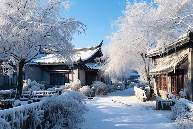 东北雪乡北方雪景素材