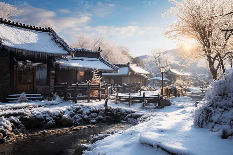 东北雪乡哈尔滨北方素材
