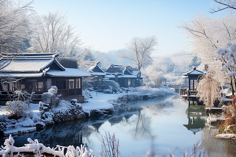 东北雪乡雪景旅游素材