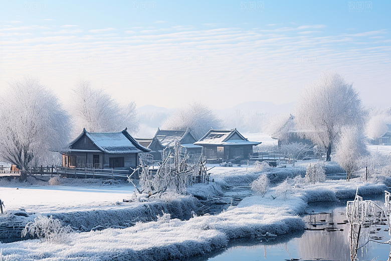东北雪乡风光高清素材