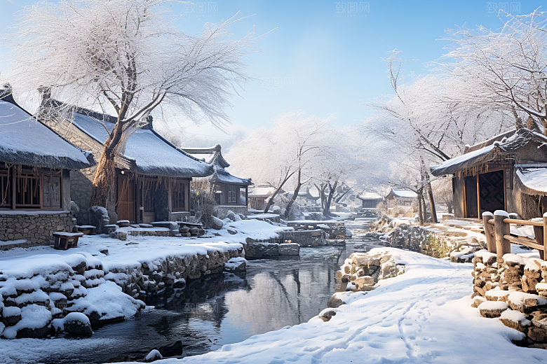 东北雪乡景区哈尔滨素材