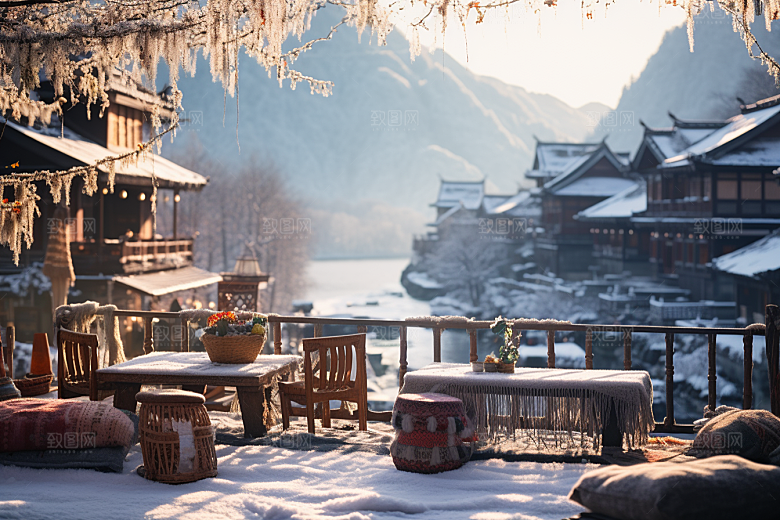 东北雪乡高清哈尔滨素材