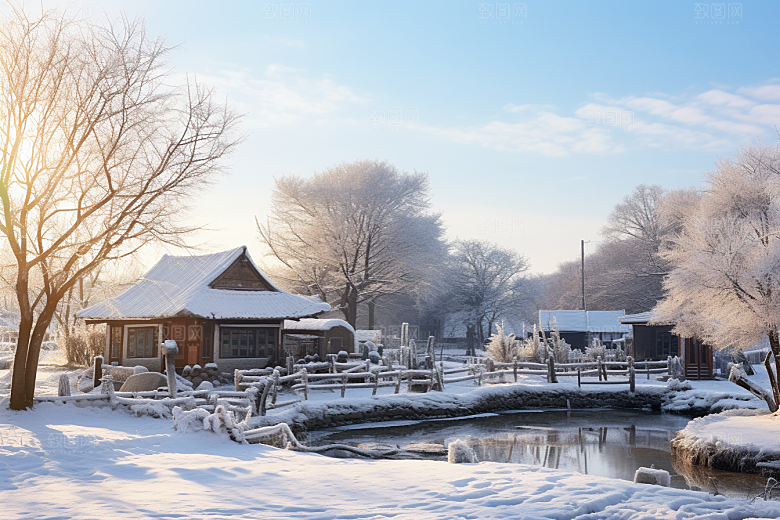 东北雪乡北方大雪素材