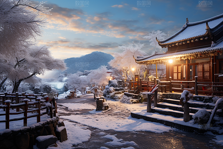 东北雪乡旅游雪景素材