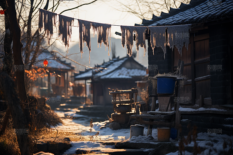 东北雪乡北方雪景素材