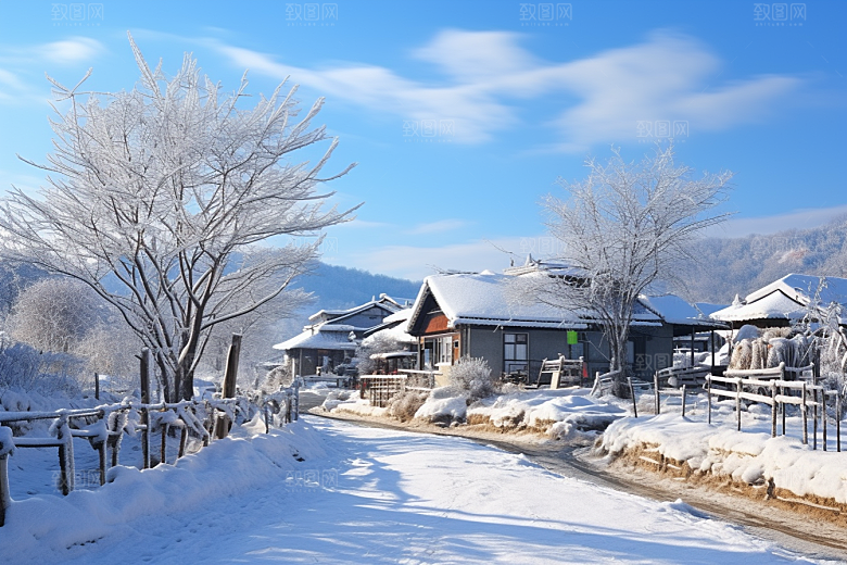 东北雪乡高清北方素材