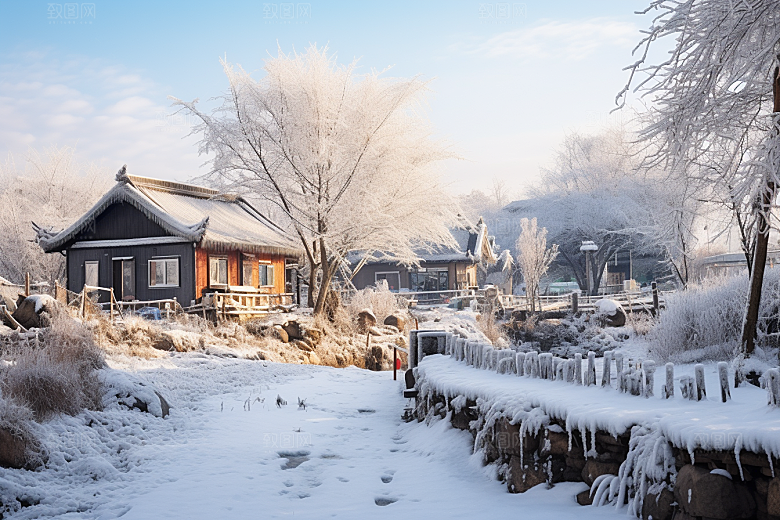 东北雪乡高清雪景素材